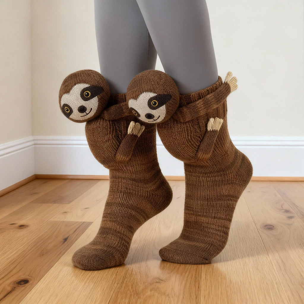 3D Animal Plush Slipper Socks for Women & Girls