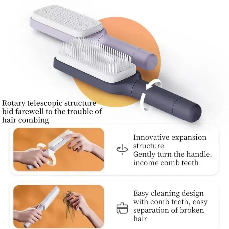 GlideClean Self-Cleaning Hairbrush